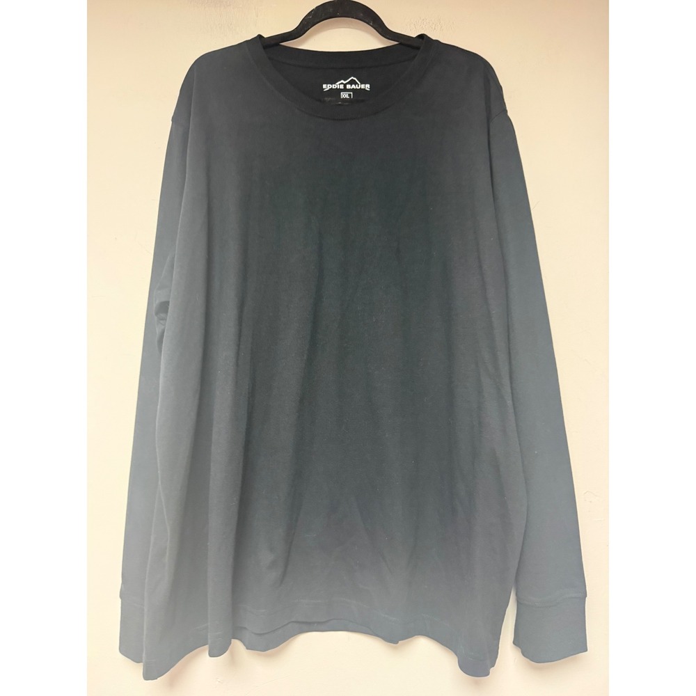 Eddie‎ Bauer Long Sleeve T-Shirt Mens XXL Black Excellent Cotton Blend Basic Tee